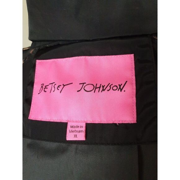 Betsey Johnson Black Lightweight Jacket Full Zip Snap Button Closure Coat XL - Picture 11 of 12
